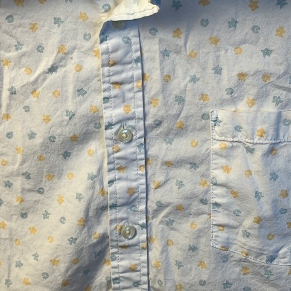 Goodfellow Shirt Mens White Stars Geometric Short Sleeve Collared Button Down XL - Picture 2 of 11